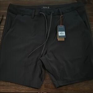 Roark Black Flat Front Shorts Casual Style